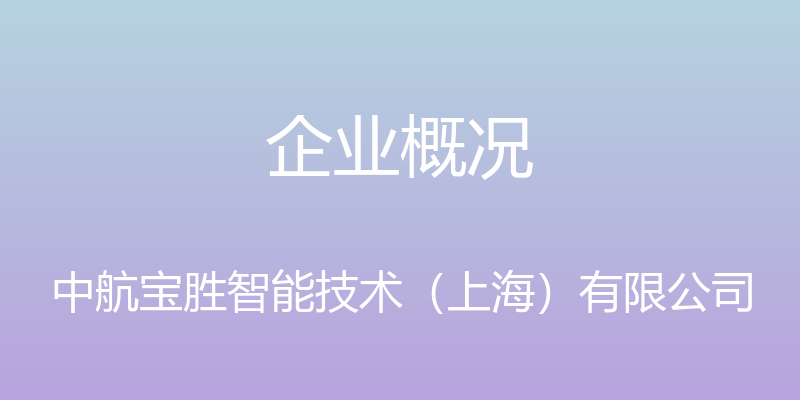 企业概况 - 中航宝胜智能技术（上海）有限公司